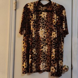 Chic Leopard Print Teddy Jacket